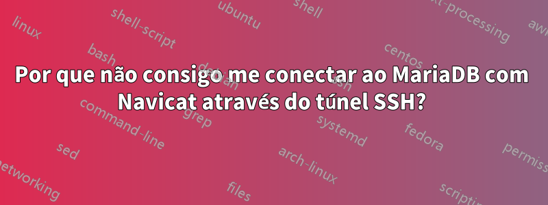 Por que não consigo me conectar ao MariaDB com Navicat através do túnel SSH?