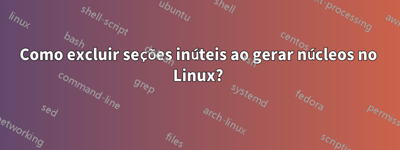 Como excluir seções inúteis ao gerar núcleos no Linux?