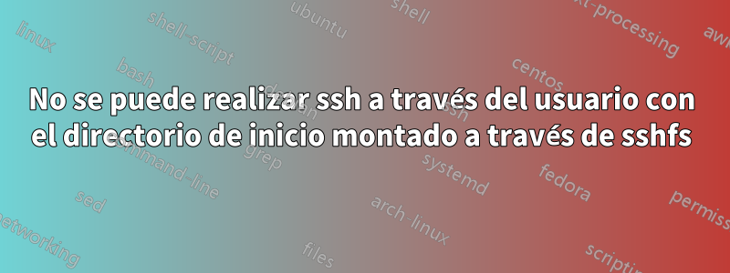 No se puede realizar ssh a través del usuario con el directorio de inicio montado a través de sshfs