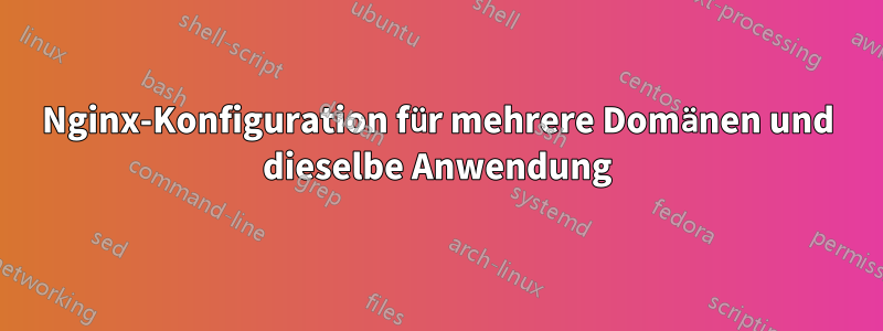 Nginx-Konfiguration für mehrere Domänen und dieselbe Anwendung