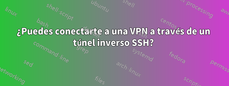 ¿Puedes conectarte a una VPN a través de un túnel inverso SSH?