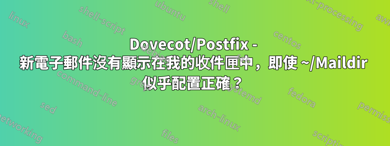 Dovecot/Postfix - 新電子郵件沒有顯示在我的收件匣中，即使 ~/Maildir 似乎配置正確？