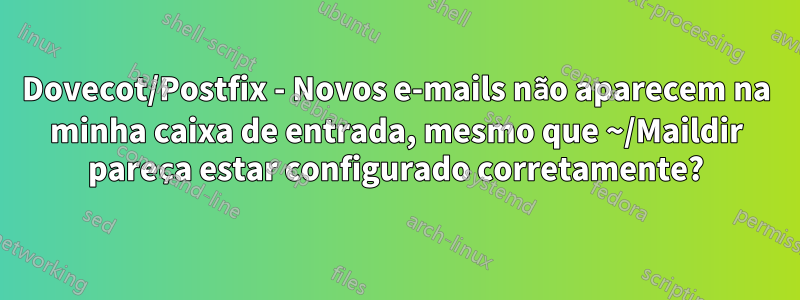 Dovecot/Postfix - Novos e-mails não aparecem na minha caixa de entrada, mesmo que ~/Maildir pareça estar configurado corretamente?