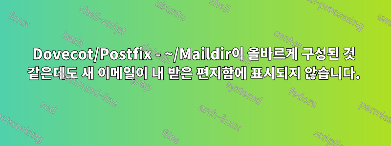 Dovecot/Postfix - ~/Maildir이 올바르게 구성된 것 같은데도 새 이메일이 내 받은 편지함에 표시되지 않습니다.