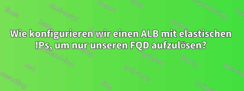 Wie konfigurieren wir einen ALB mit elastischen IPs, um nur unseren FQD aufzulösen?