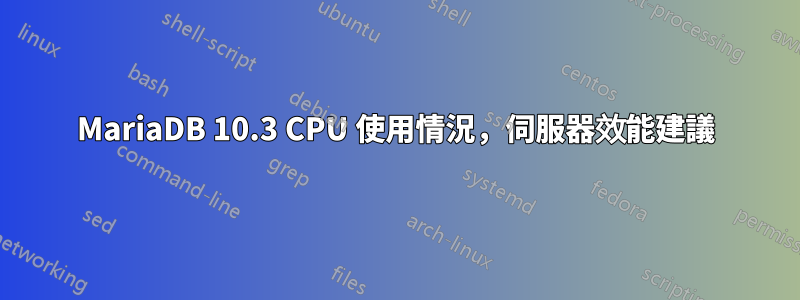 MariaDB 10.3 CPU 使用情況，伺服器效能建議