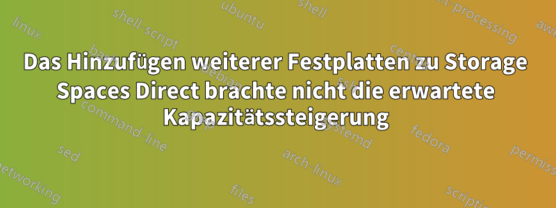 Das Hinzufügen weiterer Festplatten zu Storage Spaces Direct brachte nicht die erwartete Kapazitätssteigerung