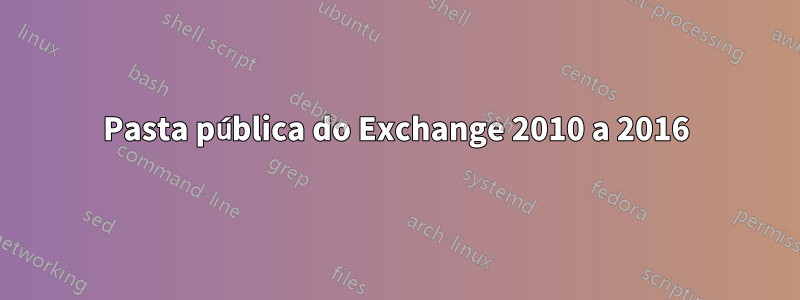 Pasta pública do Exchange 2010 a 2016