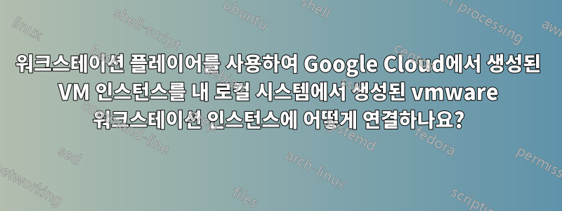 워크스테이션 플레이어를 사용하여 Google Cloud에서 생성된 VM 인스턴스를 내 로컬 시스템에서 생성된 vmware 워크스테이션 인스턴스에 어떻게 연결하나요?