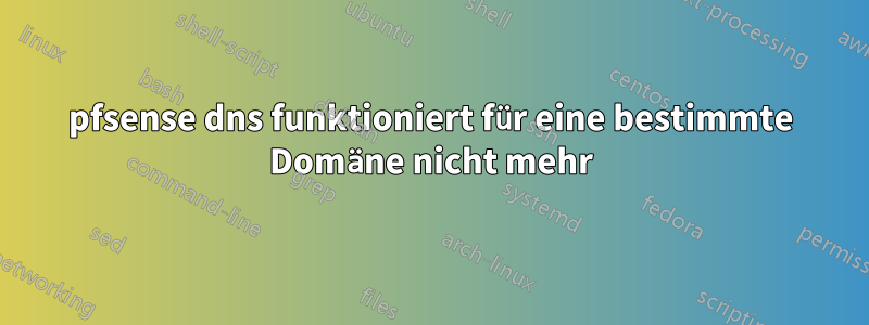 pfsense dns funktioniert für eine bestimmte Domäne nicht mehr