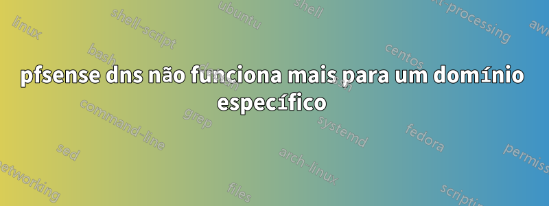 pfsense dns não funciona mais para um domínio específico