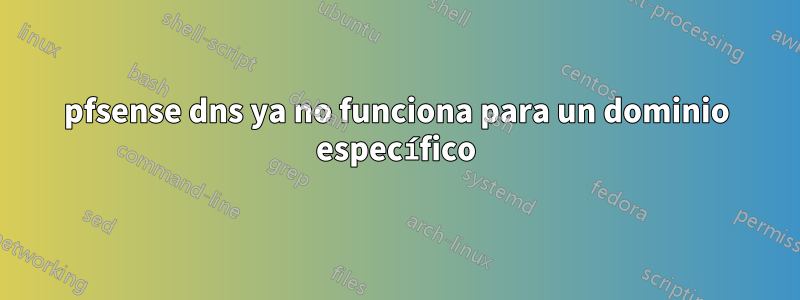 pfsense dns ya no funciona para un dominio específico