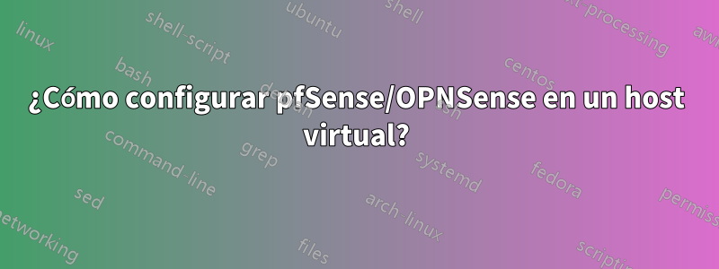 ¿Cómo configurar pfSense/OPNSense en un host virtual?