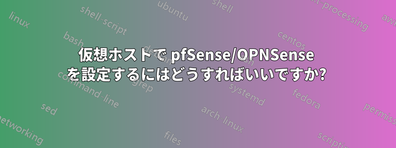 仮想ホストで pfSense/OPNSense を設定するにはどうすればいいですか?