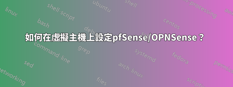 如何在虛擬主機上設定pfSense/OPNSense？