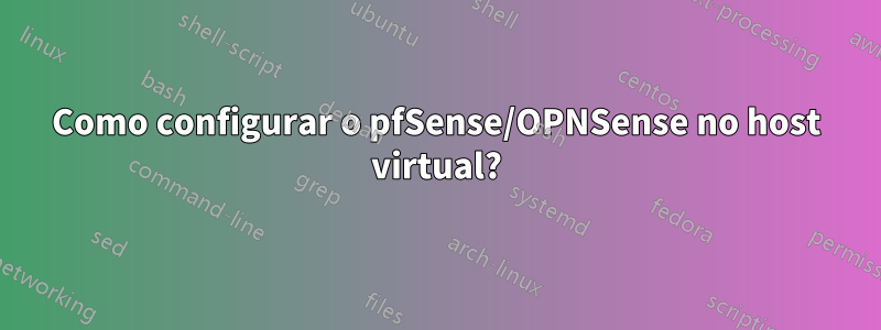 Como configurar o pfSense/OPNSense no host virtual?