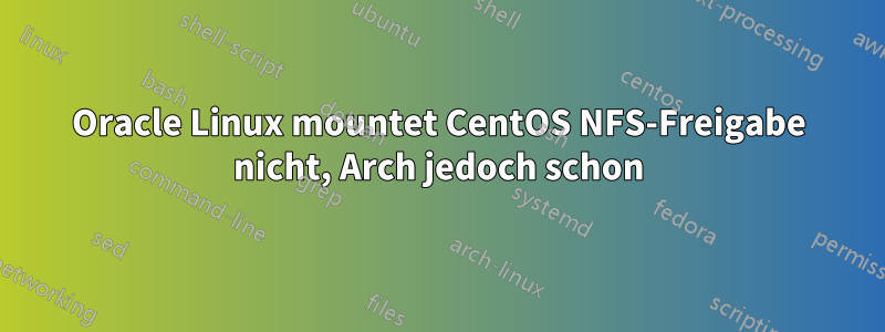 Oracle Linux mountet CentOS NFS-Freigabe nicht, Arch jedoch schon