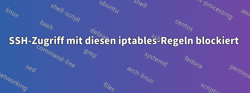 SSH-Zugriff mit diesen iptables-Regeln blockiert