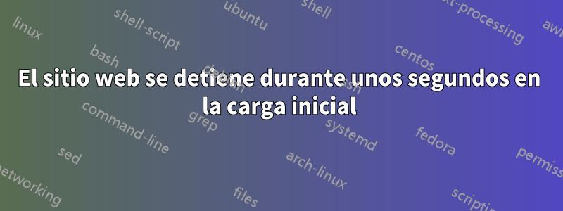 El sitio web se detiene durante unos segundos en la carga inicial