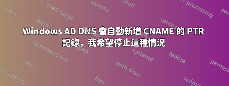 Windows AD DNS 會自動新增 CNAME 的 PTR 記錄，我希望停止這種情況