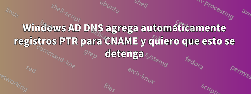 Windows AD DNS agrega automáticamente registros PTR para CNAME y quiero que esto se detenga