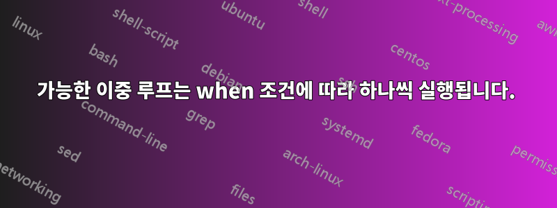 가능한 이중 루프는 when 조건에 따라 하나씩 실행됩니다.