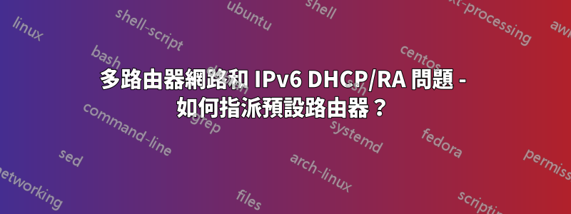 多路由器網路和 IPv6 DHCP/RA 問題 - 如何指派預設路由器？