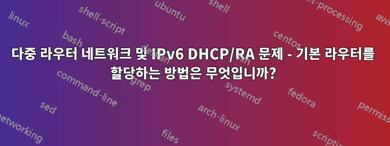 다중 라우터 네트워크 및 IPv6 DHCP/RA 문제 - 기본 라우터를 할당하는 방법은 무엇입니까?