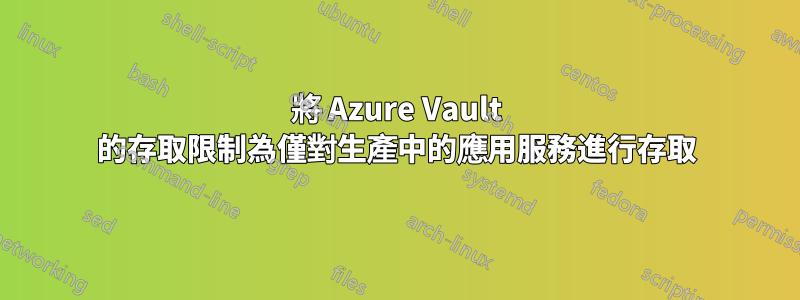 將 Azure Vault 的存取限制為僅對生產中的應用服務進行存取