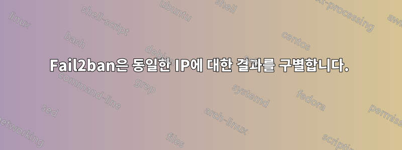 Fail2ban은 동일한 IP에 대한 결과를 구별합니다.