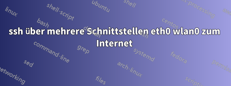 ssh über mehrere Schnittstellen eth0 wlan0 zum Internet