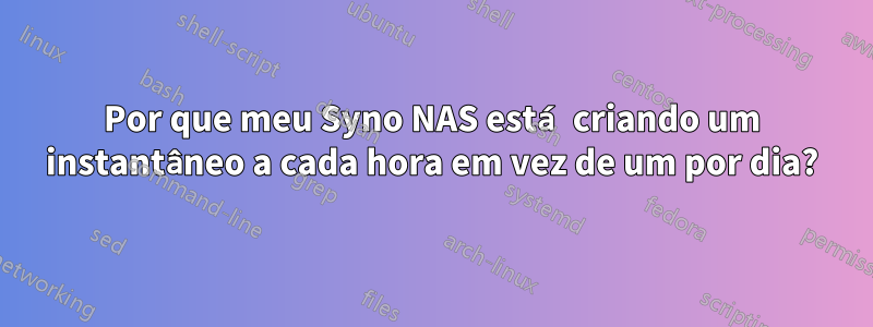 Por que meu Syno NAS está criando um instantâneo a cada hora em vez de um por dia?