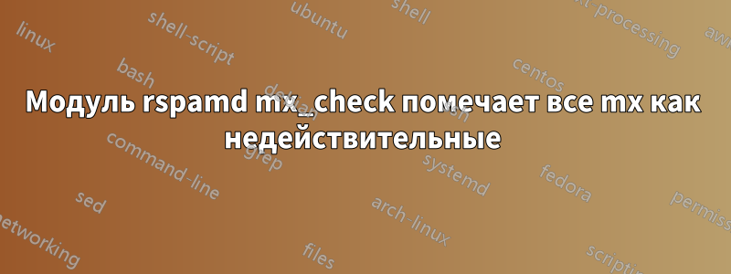 Модуль rspamd mx_check помечает все mx как недействительные