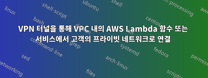 VPN 터널을 통해 VPC 내의 AWS Lambda 함수 또는 서비스에서 고객의 프라이빗 네트워크로 연결