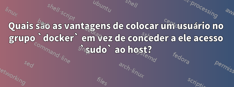 Quais são as vantagens de colocar um usuário no grupo `docker` em vez de conceder a ele acesso `sudo` ao host?