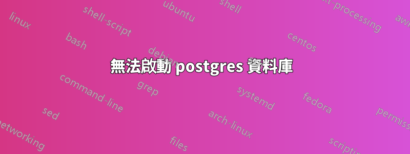 無法啟動 postgres 資料庫 