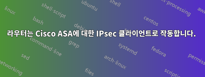 라우터는 Cisco ASA에 대한 IPsec 클라이언트로 작동합니다.