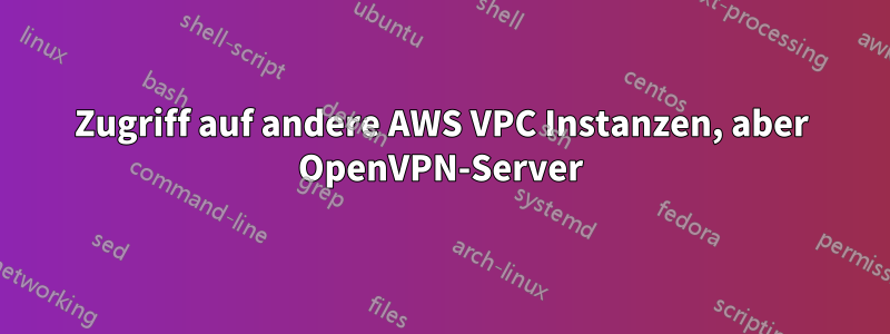 Zugriff auf andere AWS VPC Instanzen, aber OpenVPN-Server