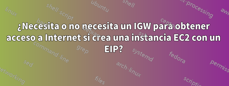 ¿Necesita o no necesita un IGW para obtener acceso a Internet si crea una instancia EC2 con un EIP?