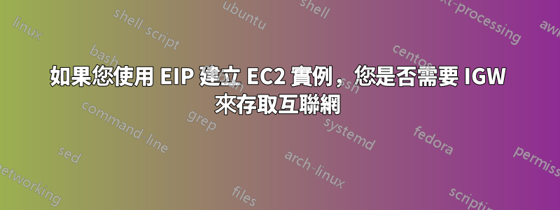 如果您使用 EIP 建立 EC2 實例，您是否需要 IGW 來存取互聯網