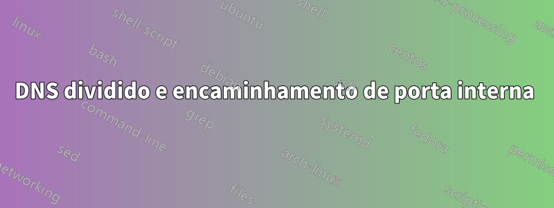 DNS dividido e encaminhamento de porta interna