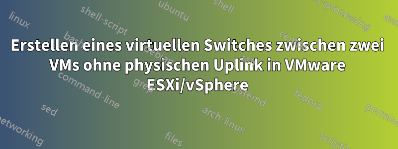 Erstellen eines virtuellen Switches zwischen zwei VMs ohne physischen Uplink in VMware ESXi/vSphere