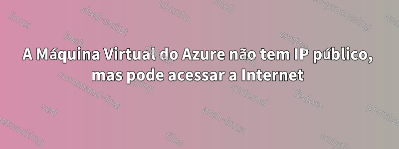 A Máquina Virtual do Azure não tem IP público, mas pode acessar a Internet