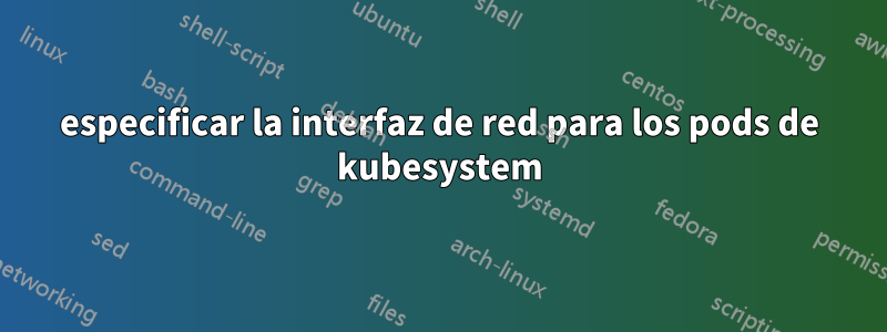 especificar la interfaz de red para los pods de kubesystem