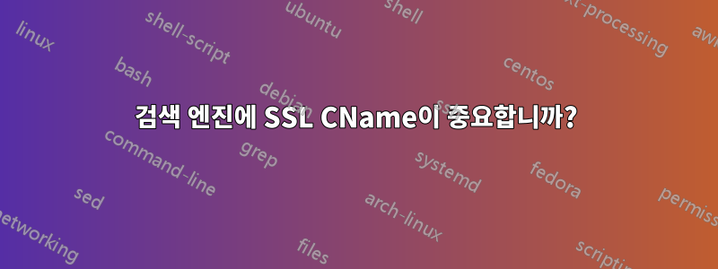 검색 엔진에 SSL CName이 중요합니까?