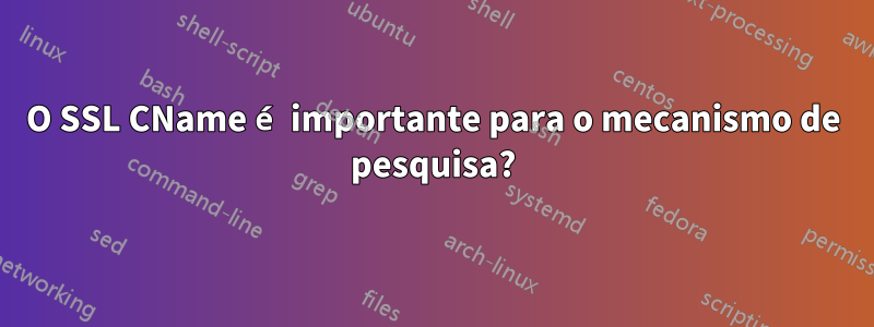 O SSL CName é importante para o mecanismo de pesquisa?