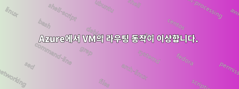 Azure에서 VM의 라우팅 동작이 이상합니다.