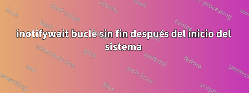 inotifywait bucle sin fin después del inicio del sistema