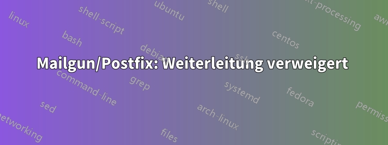 Mailgun/Postfix: Weiterleitung verweigert