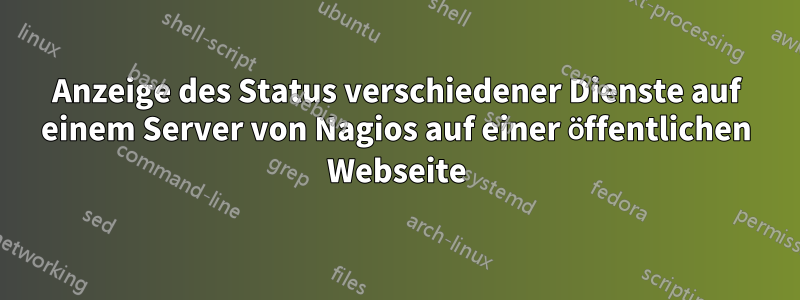 Anzeige des Status verschiedener Dienste auf einem Server von Nagios auf einer öffentlichen Webseite